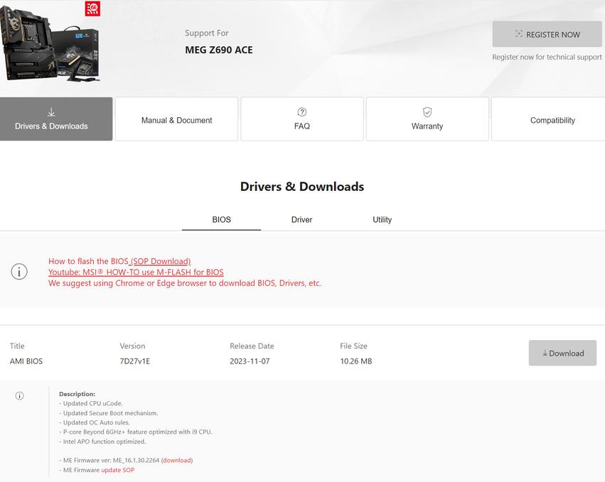 На материнских платах Z790 и Z690 от компании MSI можно разогнать процессор до 6ГГц+ в один клик